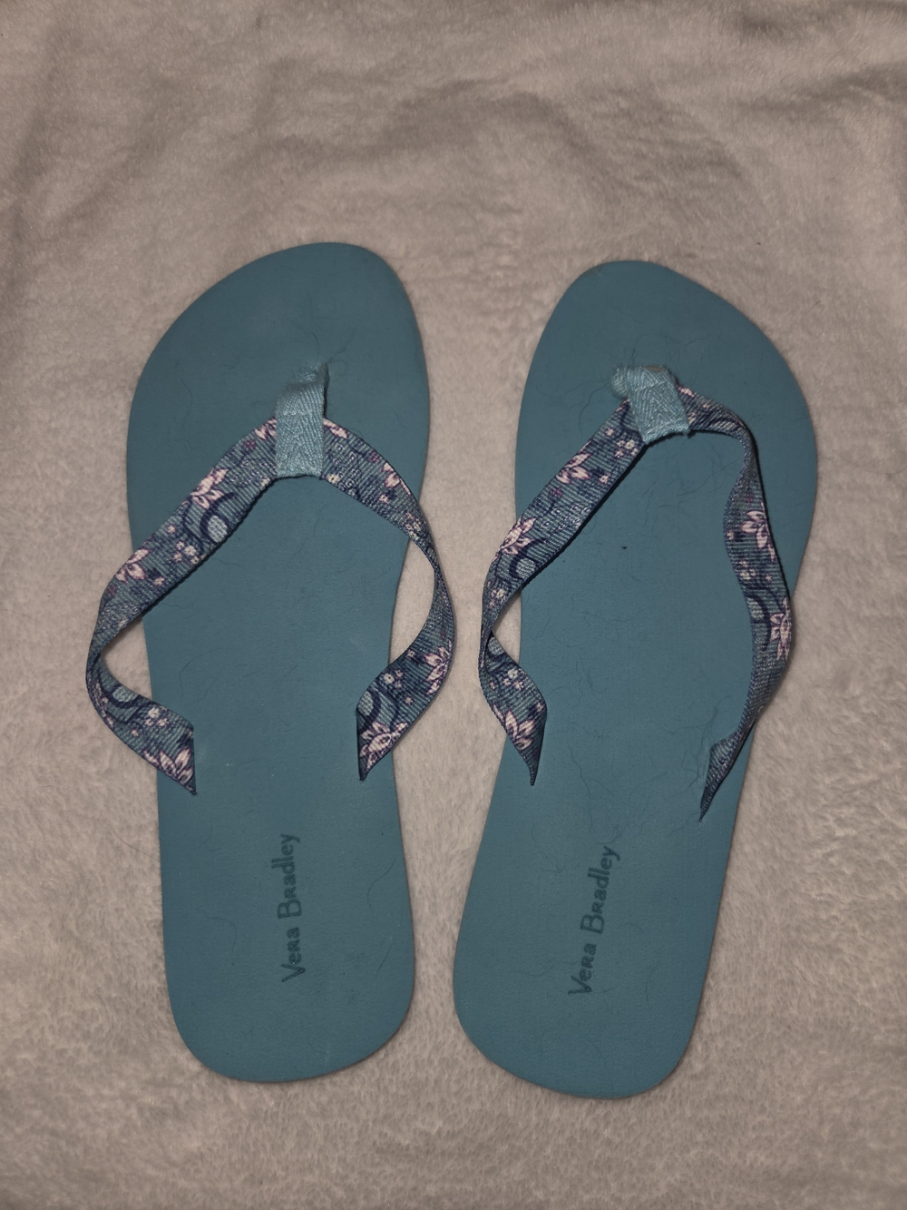Vera Bradley Teal Flip Flops with Floral Straps